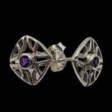 Load image into Gallery viewer, Amethyst in Sterling Silver Post Earrings | 8mm | Purple | 1 Pair |