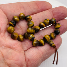 Load image into Gallery viewer, Tigers Eye 7" Strung Strand Round Beads | 8mm | Golden Brown | 21 Beads |