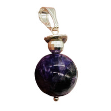 Load image into Gallery viewer, Charoite Sterling Silver Pendant | Purple, White | 1 3/4" Long |