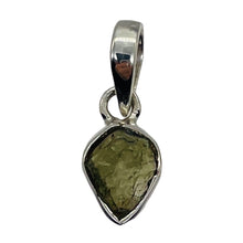 Load image into Gallery viewer, Moldavite 7.08ct Sterling Silver Heart Pendant | 3/4" Long | Green | 1 Pendant |