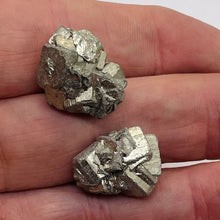 Load image into Gallery viewer, Pyrite Crystal Nugget Beads | 21x15 to 20x17mm | Silver Gold | 2 Beads |