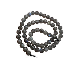 Load image into Gallery viewer, Labradorite AAA Round Bead Strand | 6mm | Gray, Red, Blue Flash | 59/60 Beads |