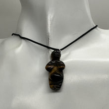 Load image into Gallery viewer, Tigereye Stone Goddess Pendant Necklace | 3/4' Long | Bronze | 1 Pendant |