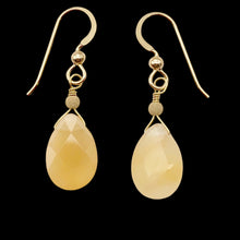 Load image into Gallery viewer, Mandarin Botswana Chalcedony Briolette Bead Earrings | Orange | 1 1/2" Long |