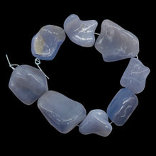Load image into Gallery viewer, Chalcedony 8" Strand Nugget Beads | 32x23x13-21z17z12mm | Blue | 8 Beads |