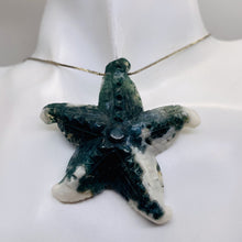 Load image into Gallery viewer, Tree Agate Carved Starfish Pendant Bead | 60x57x12mm | Green White | 1 Bead |