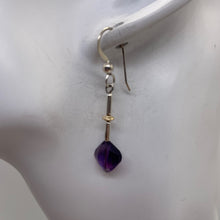 Load image into Gallery viewer, Lilac Faceted Amethyst Sterling Silver Dangle Earrings | 1 1/4" Long | 1 Pair |