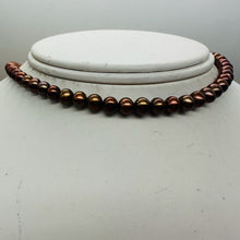 Load image into Gallery viewer, Copper Freshwater Pearl Strand 5.5mm Round 16 Inch 76 Genuine Pearl Beads