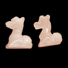 Load image into Gallery viewer, Graceful 2 Carved Rose Quartz Giraffe Beads | 21x16x10mm | Pink