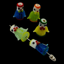 Load image into Gallery viewer, 5 Hand Made Glass Lampwork Robot People 23x25x12mm Beads 7593