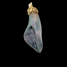 Load image into Gallery viewer, Fancy Jasper Calla Lily 14K Gold Filled Flower Pendant | 2" Long | Green Pink |