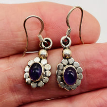 Load image into Gallery viewer, Amethyst Sterling Silver Drop Earrings | 1" Long | Purple | 1 Pair |