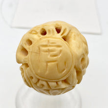 Load image into Gallery viewer, Chinese Zodiac Year of the Tiger Bone Bead | 30mm | Cream | Round |1 Bd |