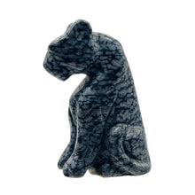 Load image into Gallery viewer, Hand-Carved Sitting Leopard | 46x30x20mm | Grey Black | 1 Figurine |