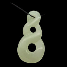 Load image into Gallery viewer, Carved Serpentine Infinity Pendant with Simple Black Cord 10821N