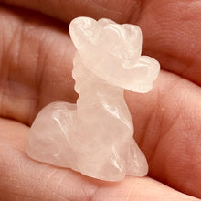 Load image into Gallery viewer, Graceful! Carved Rose Quartz Girafffe 925 Sterling Silver Pendant 509267RQS