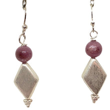 Load image into Gallery viewer, Pink Sapphire & Hill Tribe Silver Earrings 310698