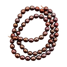 Load image into Gallery viewer, Fresh Water Pearls 16" Strand Potato Pearls | 7x6mm | Golden Red | 1 Strand |