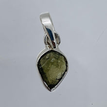 Load image into Gallery viewer, Moldavite 7.08ct Sterling Silver Heart Pendant | 3/4" Long | Green | 1 Pendant |