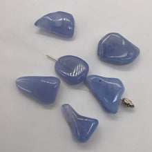 Load image into Gallery viewer, Blue Chalcedony 28g Nugget Pendant Beads | 24x20 - 20x16mm | Blue | 6 Beads |