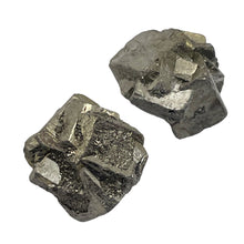 Load image into Gallery viewer, Pyrite Crystal Nugget Beads | 15x13 to 16x14mm | Silver Gold | 2 Beads |