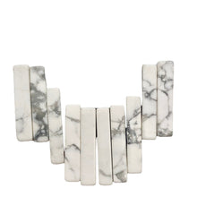 Load image into Gallery viewer, Ten (10) White and Grey Howlite 20x4x4mm Rectangular Beads