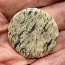 Load image into Gallery viewer, Big Cat Natural Untreated Feldspar 35mm Coin Pendant Bead | 35x5.5mm | 1 Bead |