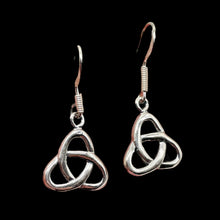 Load image into Gallery viewer, Celtic Sterling Silver Triquetra or Trinity Knot Earrings | 1" Long |