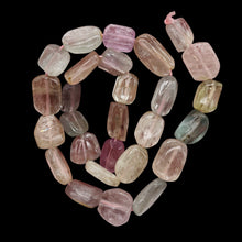 Load image into Gallery viewer, Kunzite 57G Flat Nugget Bead Strand| 20x10x5 to 12x11x5mm | Pink, Green, Clear |