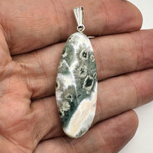 Load image into Gallery viewer, Ocean Jasper Sterling Silver Pendant | 2 1/4" Long | Pink, White, Gray |