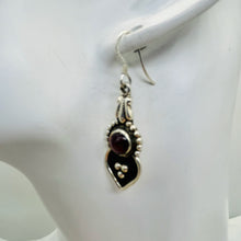 Load image into Gallery viewer, Stellar Red Garnet Sterling Silver Drop/Dangle Earrings | 1 1/4" Long |