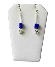 Load image into Gallery viewer, Spark Stardust Lapis Dangle Drop Silver Earrings 5697