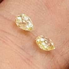 Load image into Gallery viewer, Natural .49cts Canary Diamond 4x2.75mm Briolette Beads Pair 6120