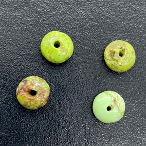 Gaspeite High Grade 5mm Rondelle Beads | 5mm | Green Brown | 4 Beads |