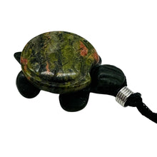 Load image into Gallery viewer, Unakite Stone Turtle Pendant Necklace | 3/4' Long | Green, Pink | 1 Pendant |