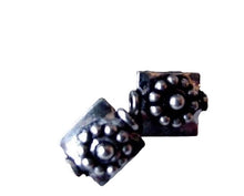 Load image into Gallery viewer, Unique 2 Hand Made Square Flower 3.2 Grams Solid Silver Beads 004013