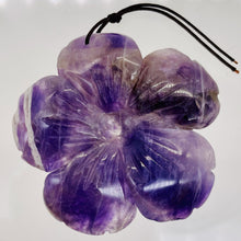 Load image into Gallery viewer, Amethyst Carved Pendant Flower | 55x8mm | Purple White | 1 Bead |