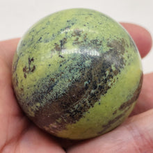 Load image into Gallery viewer, Serpentine Sphere Display Item | 131g | 1 3/4" | Yellow Green Black | 1 Sphere|