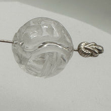Load image into Gallery viewer, Dragon Long Life Carved Quartz Round Pendant Bead | 18mm | Clear | 1 Bead |
