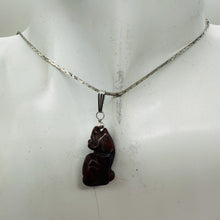 Load image into Gallery viewer, Brecciated Jasper Wolf Pendant Necklace | Semi Precious Stone Jewelry | Silver |
