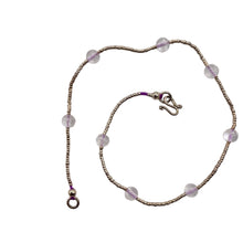 Load image into Gallery viewer, Hand Made! Pink Glass & Silver 10" Anklet 10076D