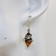 Load image into Gallery viewer, Labradorite & Triangle Sterling Silver Earrings! | 1 1/4" Long |