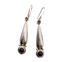 Load image into Gallery viewer, Semi-Precious Royal Natural Amethyst Sterling Silver Drop Earrings | 2" Long |