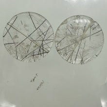 Load image into Gallery viewer, Tourmalated Clear Quartz Disc Pendant Bead | 30mm | 1 Bead |