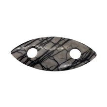Load image into Gallery viewer, Picasso Jasper Marquis Pendant Bead | 77x32x5mm | Gray Black | 1 Bead |