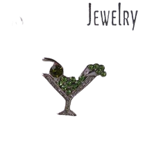 Load image into Gallery viewer, Cheers! Shimmering Crystal Martini Pin Brooch 10081B