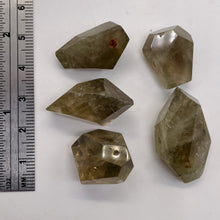 Load image into Gallery viewer, Rutilated Quartz Faceted Nugget Beads | 36x17 to 18x11mm| Clear, Green| 5 Beads|
