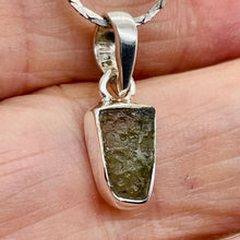 Load image into Gallery viewer, Moldavite 7.8ct Sterling Silver Rectangle | 3/4" Long | Green | 1 Pendant |