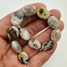 Load image into Gallery viewer, 3 Premium Crazy Lace Agate Oval Focal Beads 4581