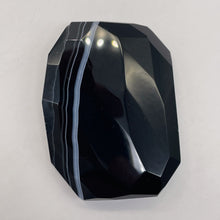 Load image into Gallery viewer, Onyx Flat Faceted Rectangular Pendant Bead | 50x48x14mm | Black White | 1 Bead |